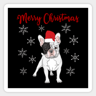 Merry Christmas Frenchie Bulldog Magnet